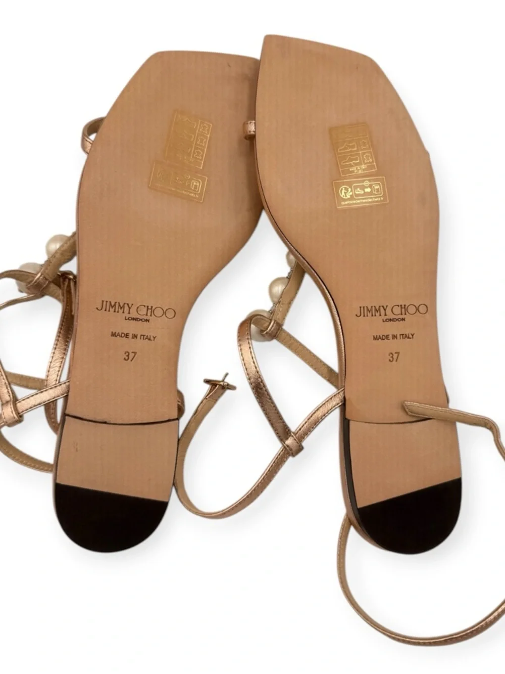 Jimmy Choo Amari Pearl Embellished Sandals Ballet Pink Size 37 NIB - Picture 10 of 15